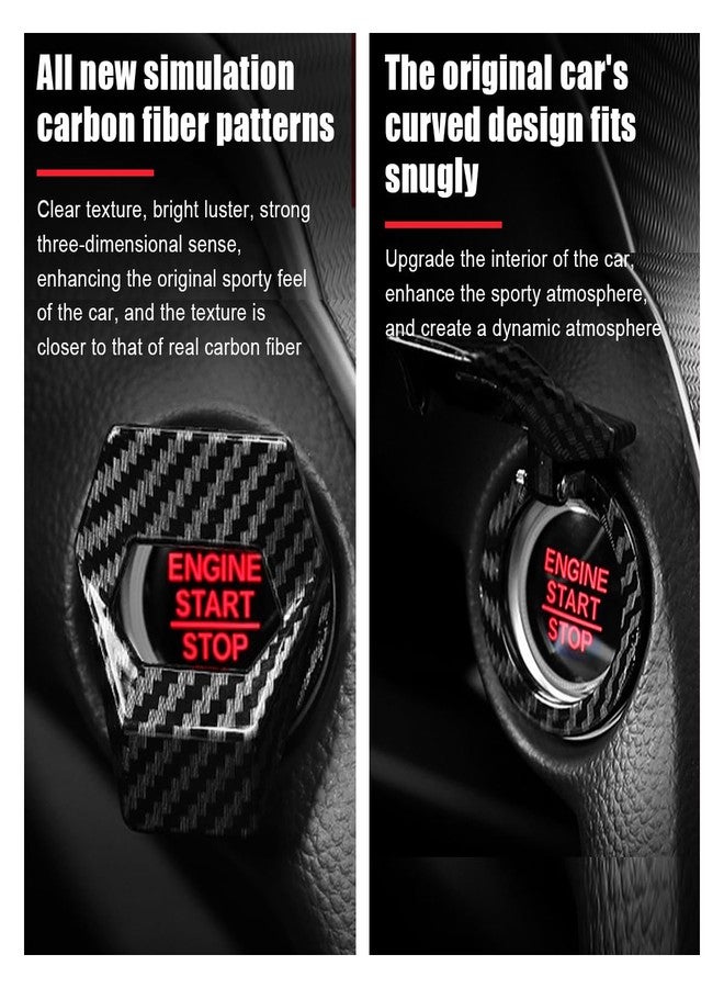 GLSOWEE Car Engine Start/Stop Button Cover, Zinc Alloy Car Push Button Start Cover Car Power Control Trim, Universal Key Ignition Switch Protective Cover for Cars, SUVs (Carbon Fiber) - Image 4